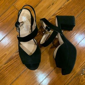 Black peep toe xappeal heels. 6M